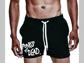 Punks not Dead  - plavky s mot&iacute;vom - plavkov&eacute; p&aacute;nske kraťasy s pohodlnou gumou v p&aacute;se a &scaron;n&uacute;rkou na dotiahnutie vhodn&eacute; aj ako klasick&eacute; kraťasy na voľn&yacute; čas